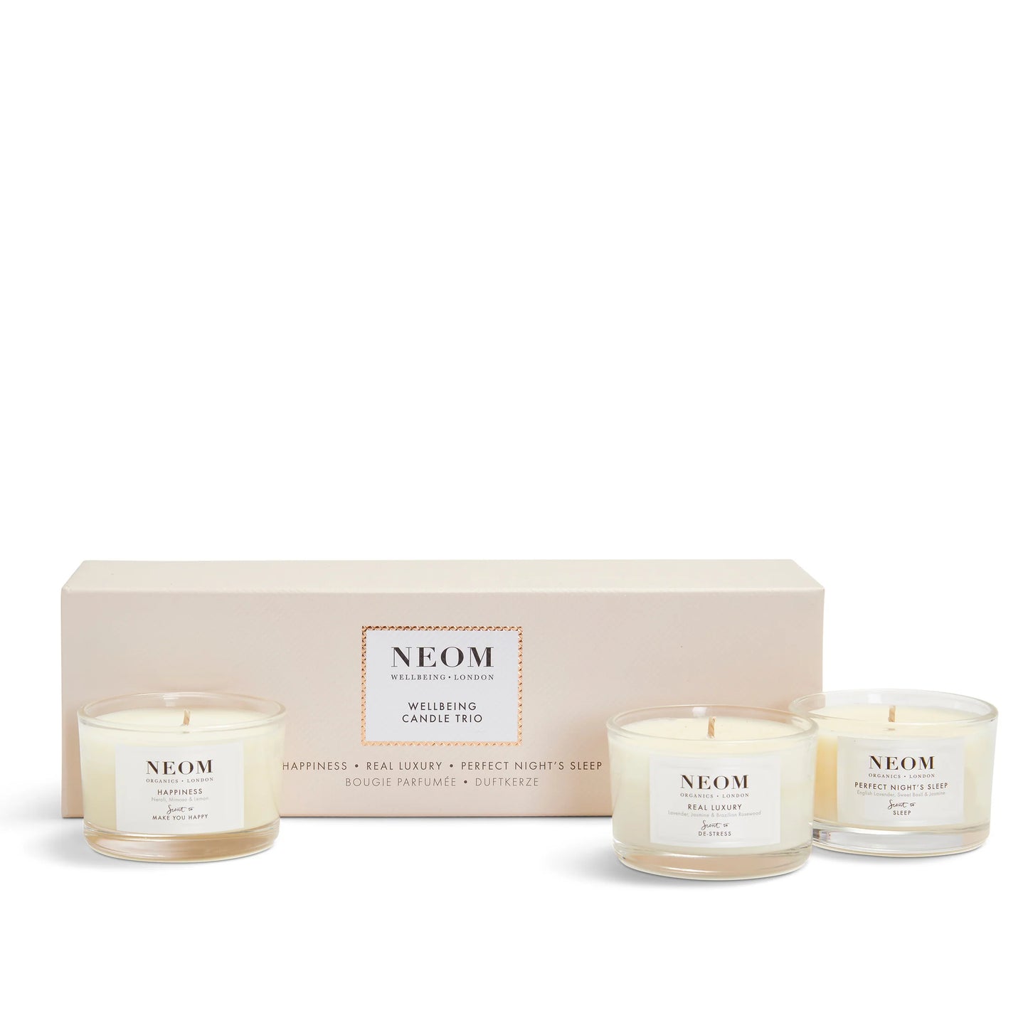 Neom Wellbeing Candle Trio