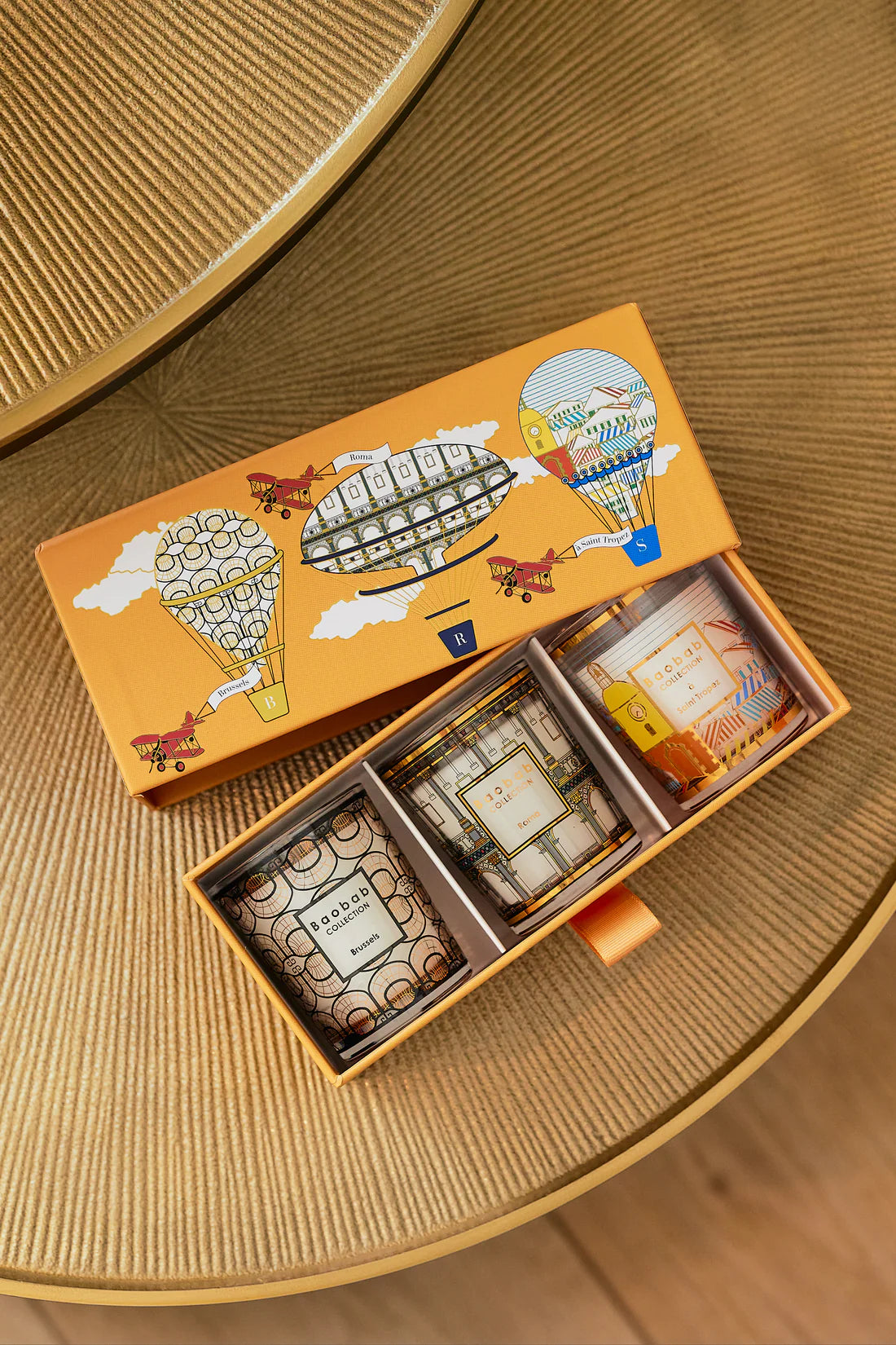 Baobab Trio Travel Candles Brussels-Roma-Saint Tropez