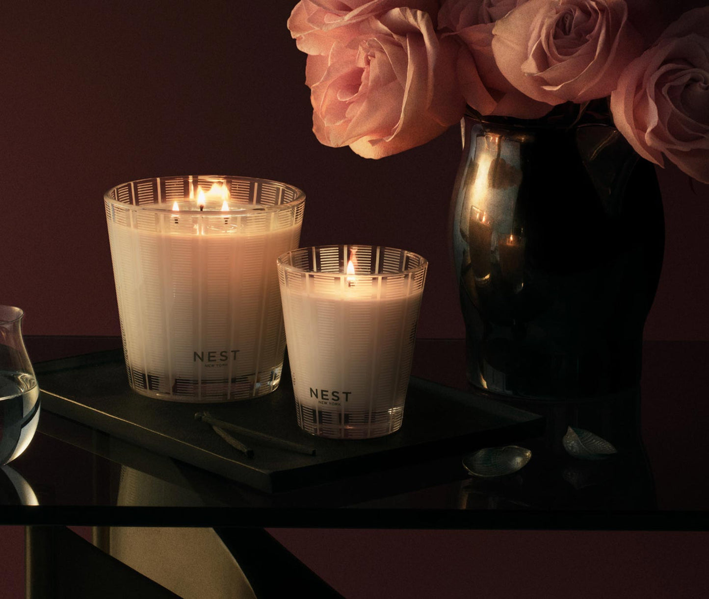 Nest Rose Noir and Our 3 Wick Candle 21.1 0z