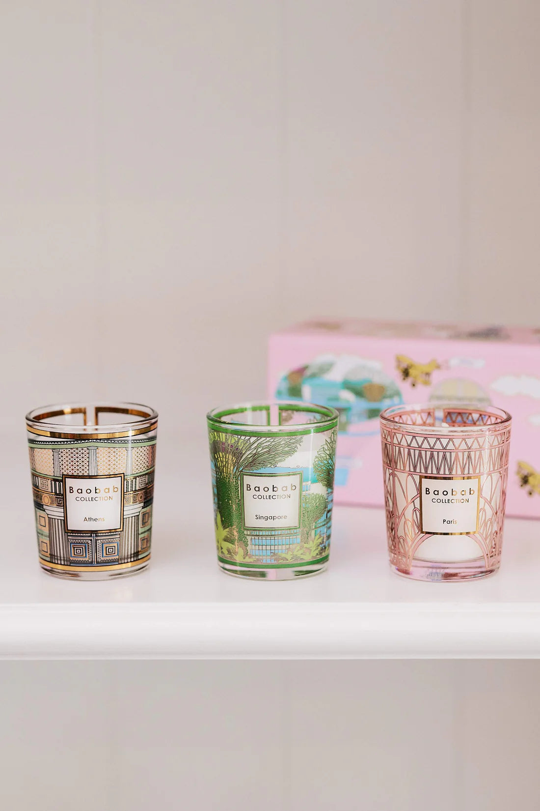 Baobab Trio Travel Candles Singapore-Athens-Paris