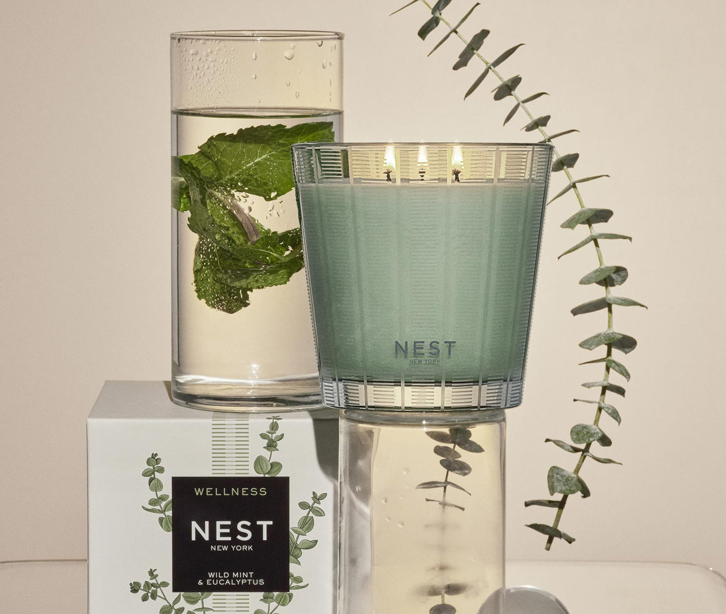 Nest Wild Mint and Eucalyptus 3-Wick Candle 21.1 oz