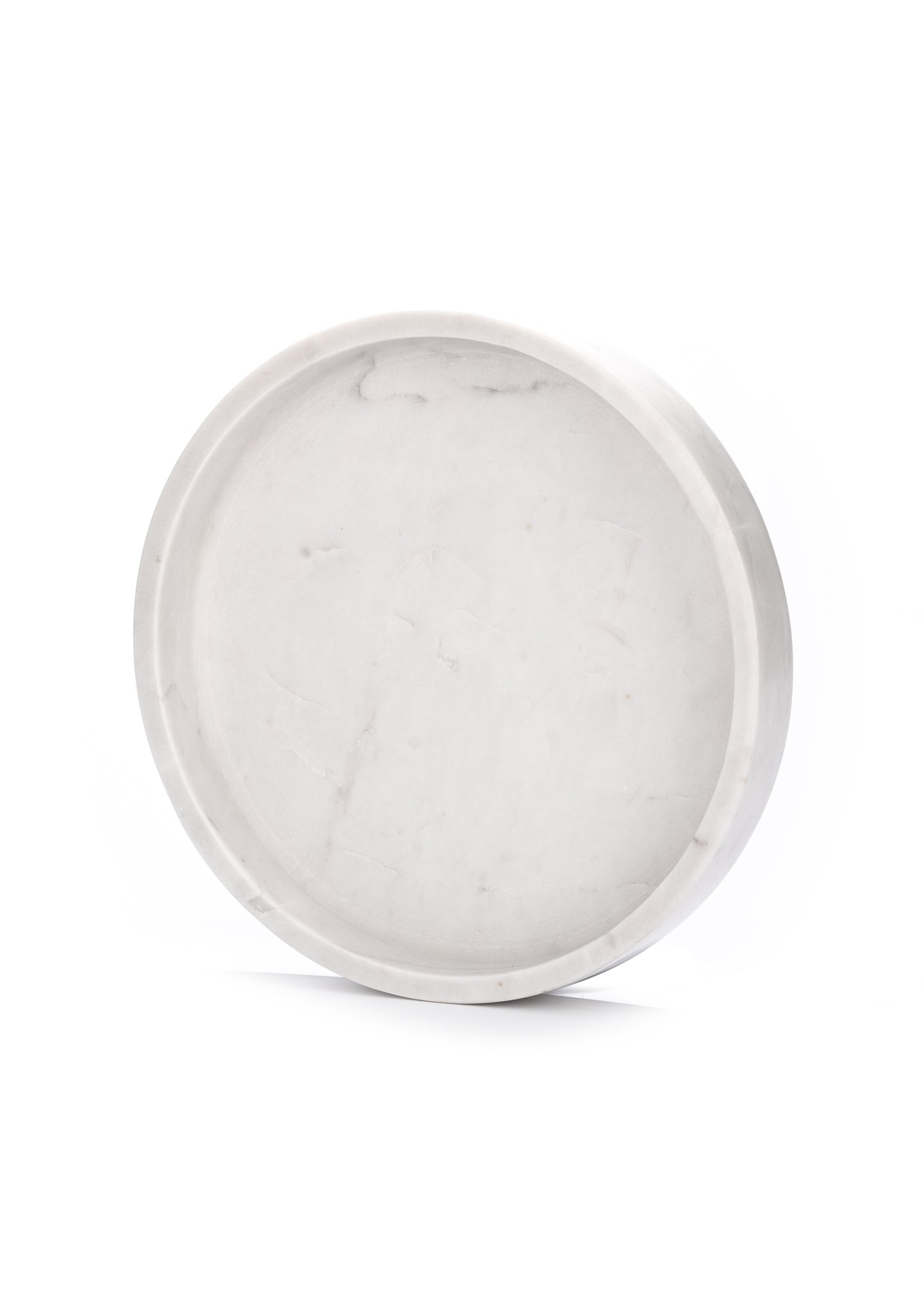 Kandl Artistique 12" Round Marble Tray, White