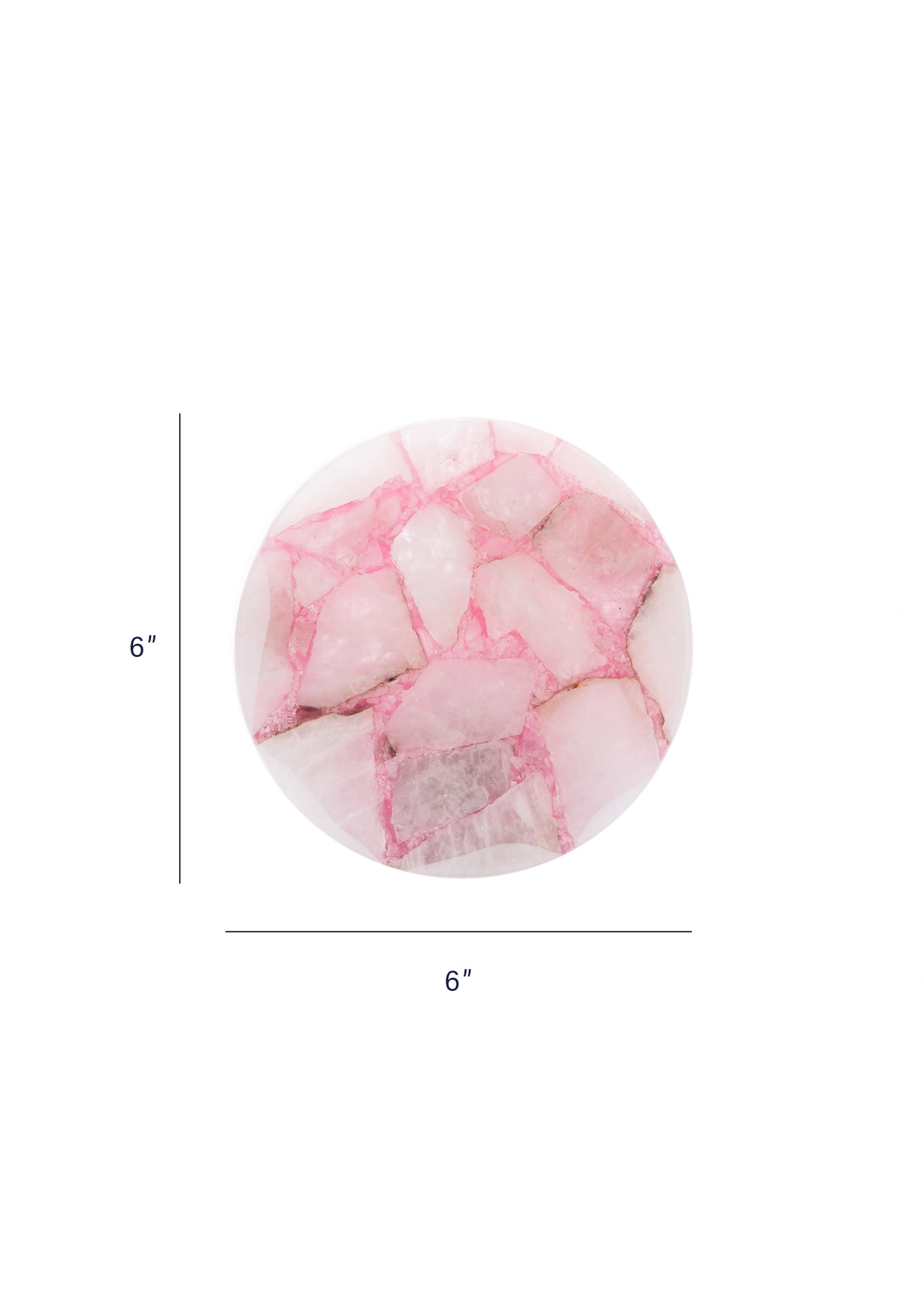 KANDL 6" Round Rose Quartz Marble Display