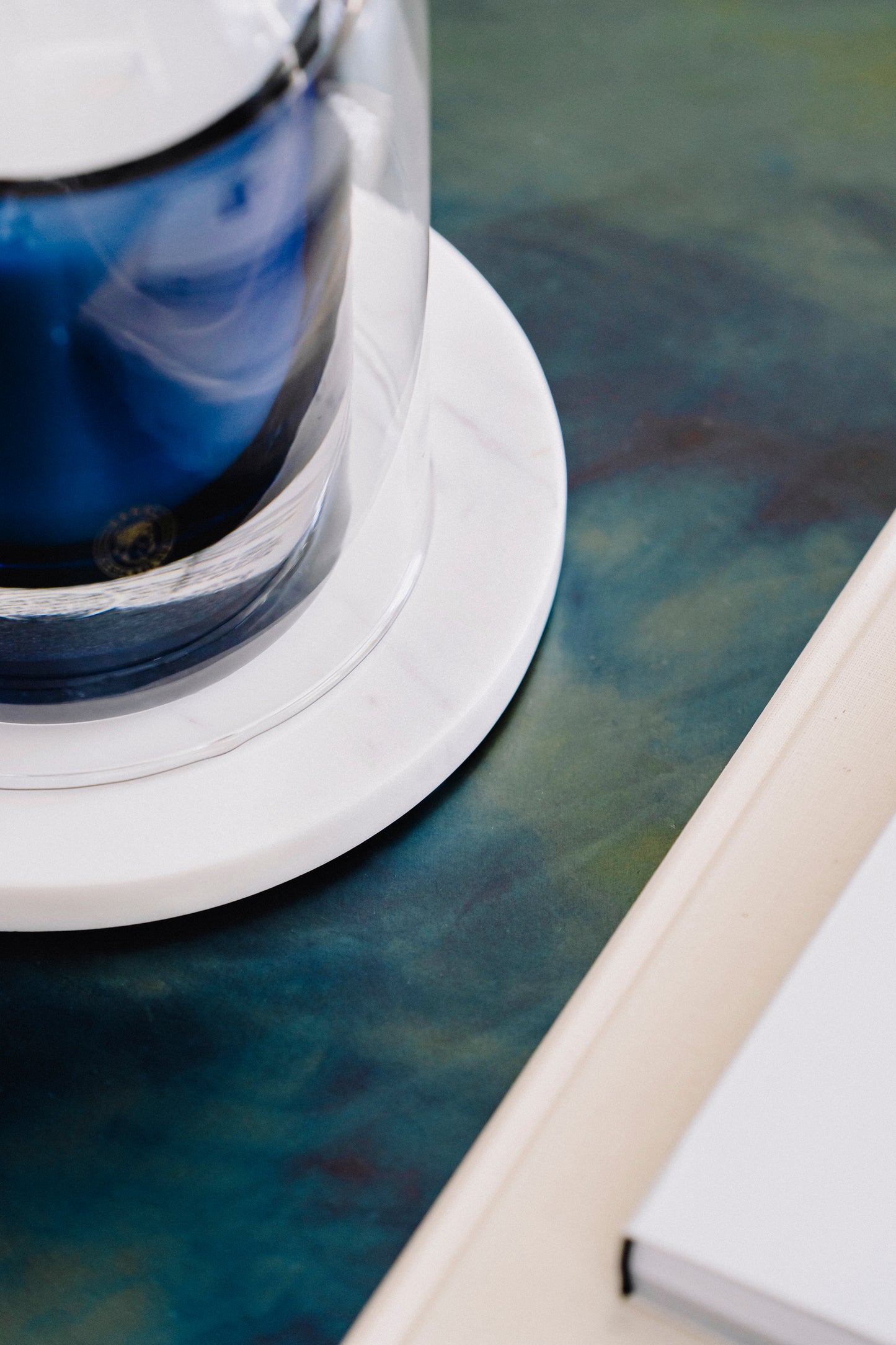 KANDL 8" Round Marble Slab, Grey