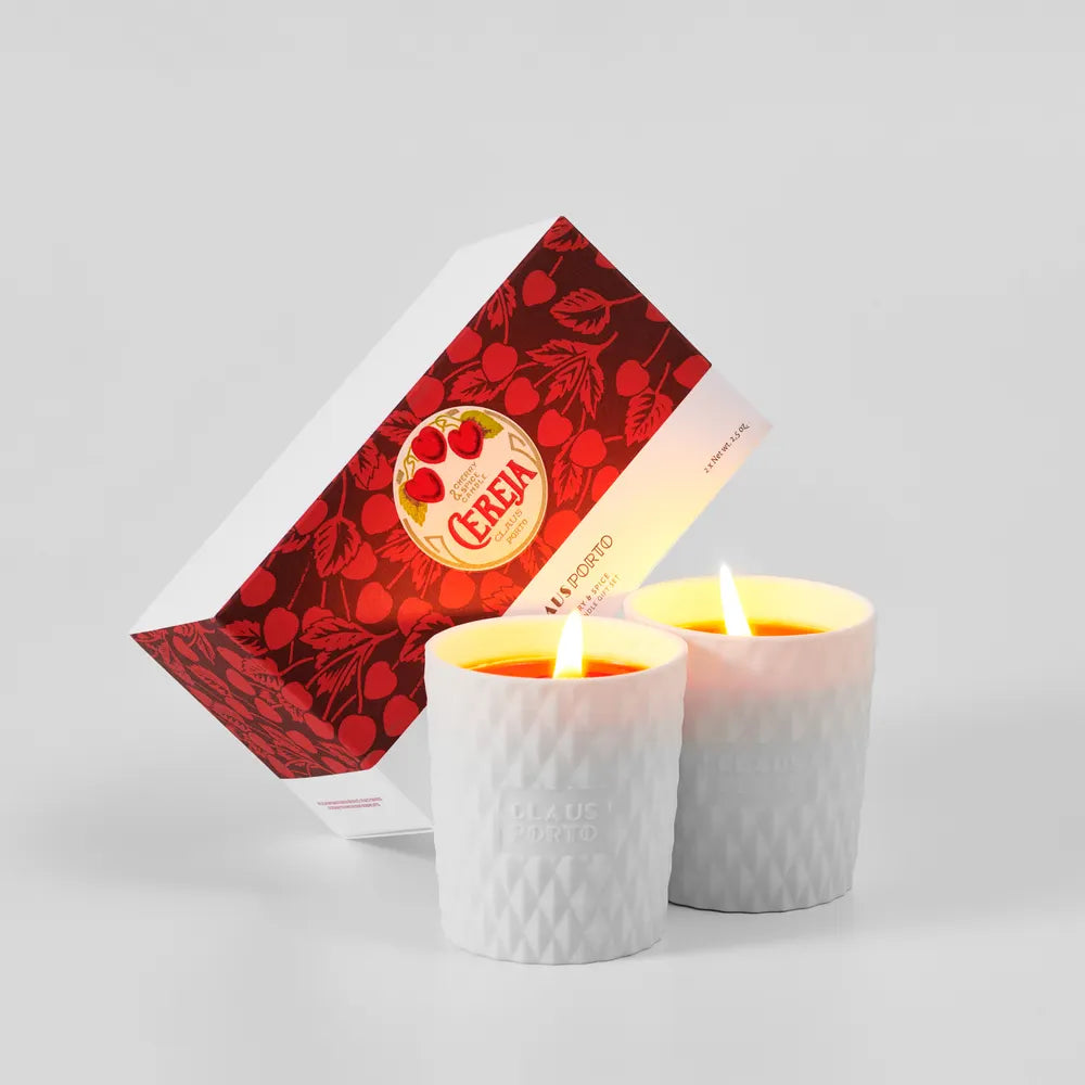 Claus Porto Cereja Mini Candles Gift Set