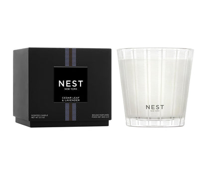 Nest Cedar Leaf and Lavender 3-Wick Candle 21.1 oz