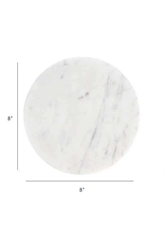 KANDL 8" Round Marble Slab, Grey